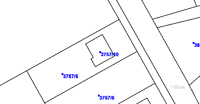 Parcela st. 3757/10 v KÚ Lískovec u Frýdku-Místku, Katastrální mapa