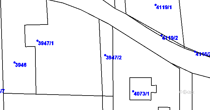 Parcela st. 3947/2 v KÚ Lískovec u Frýdku-Místku, Katastrální mapa