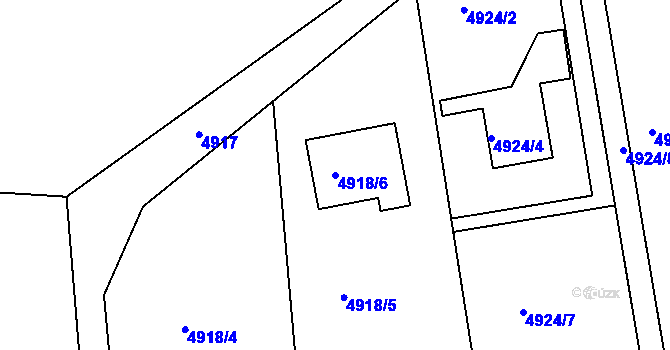 Parcela st. 4918/6 v KÚ Lískovec u Frýdku-Místku, Katastrální mapa