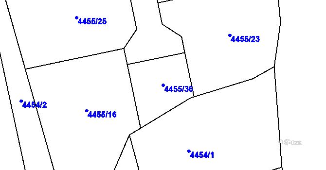 Parcela st. 4455/36 v KÚ Lískovec u Frýdku-Místku, Katastrální mapa