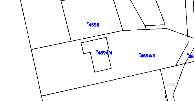 Parcela st. 4694/4 v KÚ Lískovec u Frýdku-Místku, Katastrální mapa