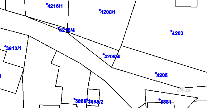 Parcela st. 4208/4 v KÚ Lískovec u Frýdku-Místku, Katastrální mapa