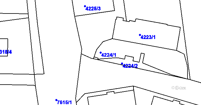 Parcela st. 4224/1 v KÚ Lískovec u Frýdku-Místku, Katastrální mapa