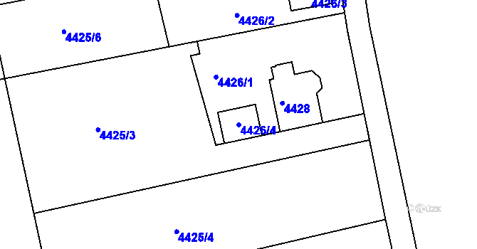 Parcela st. 4426/4 v KÚ Lískovec u Frýdku-Místku, Katastrální mapa