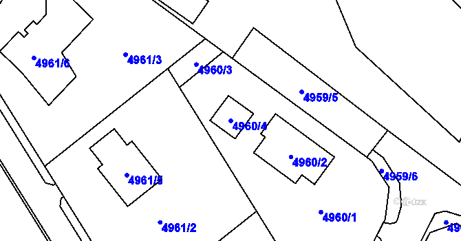Parcela st. 4960/4 v KÚ Lískovec u Frýdku-Místku, Katastrální mapa