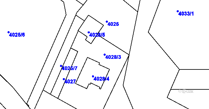 Parcela st. 4028/3 v KÚ Lískovec u Frýdku-Místku, Katastrální mapa