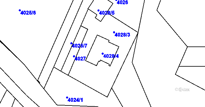 Parcela st. 4028/4 v KÚ Lískovec u Frýdku-Místku, Katastrální mapa