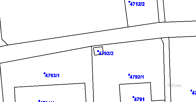Parcela st. 4792/2 v KÚ Lískovec u Frýdku-Místku, Katastrální mapa