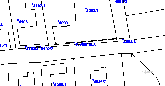 Parcela st. 4098/3 v KÚ Lískovec u Frýdku-Místku, Katastrální mapa
