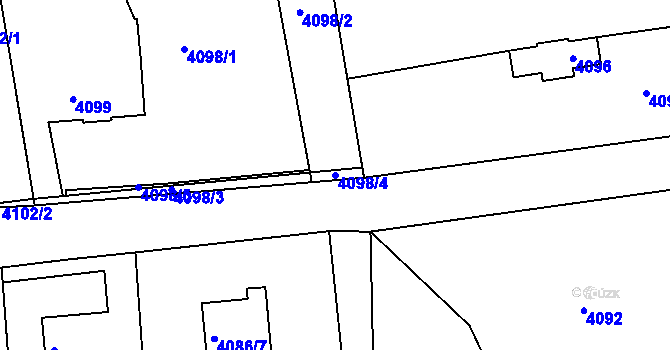Parcela st. 4098/4 v KÚ Lískovec u Frýdku-Místku, Katastrální mapa