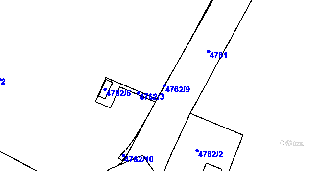 Parcela st. 4762/9 v KÚ Lískovec u Frýdku-Místku, Katastrální mapa