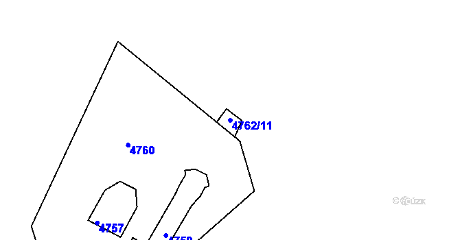Parcela st. 4762/11 v KÚ Lískovec u Frýdku-Místku, Katastrální mapa