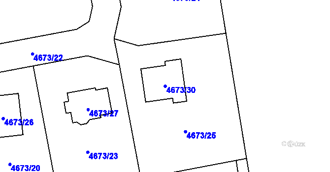 Parcela st. 4673/30 v KÚ Lískovec u Frýdku-Místku, Katastrální mapa