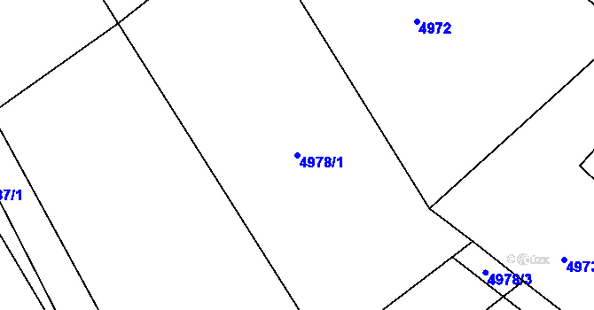 Parcela st. 4978/1 v KÚ Lískovec u Frýdku-Místku, Katastrální mapa
