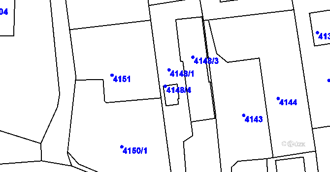 Parcela st. 4148/4 v KÚ Lískovec u Frýdku-Místku, Katastrální mapa