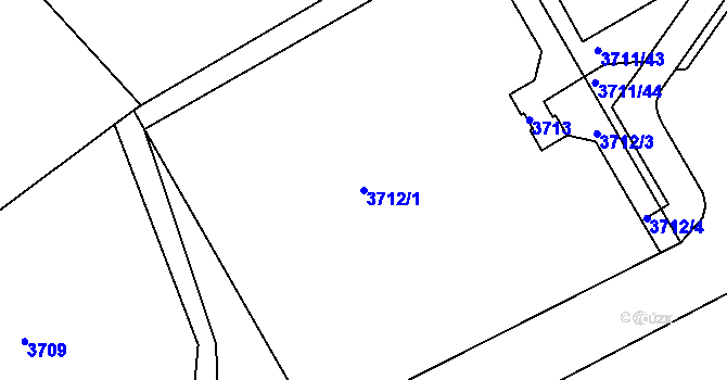 Parcela st. 3712/1 v KÚ Lískovec u Frýdku-Místku, Katastrální mapa