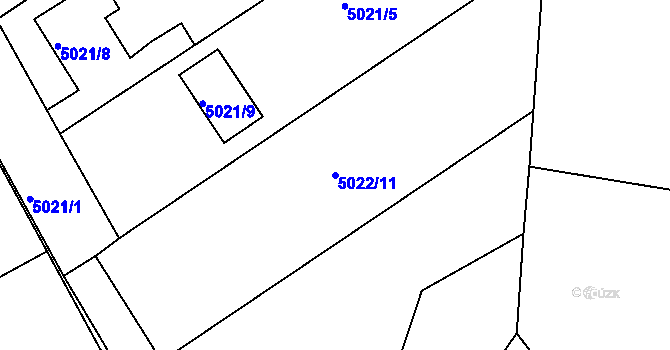 Parcela st. 5022/11 v KÚ Lískovec u Frýdku-Místku, Katastrální mapa