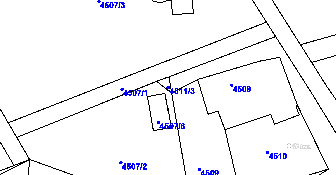 Parcela st. 4511/3 v KÚ Lískovec u Frýdku-Místku, Katastrální mapa