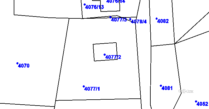 Parcela st. 4077/2 v KÚ Lískovec u Frýdku-Místku, Katastrální mapa
