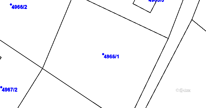 Parcela st. 4966/1 v KÚ Lískovec u Frýdku-Místku, Katastrální mapa