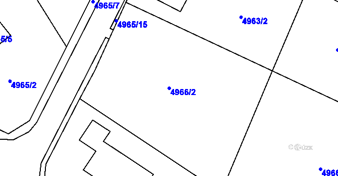 Parcela st. 4966/2 v KÚ Lískovec u Frýdku-Místku, Katastrální mapa