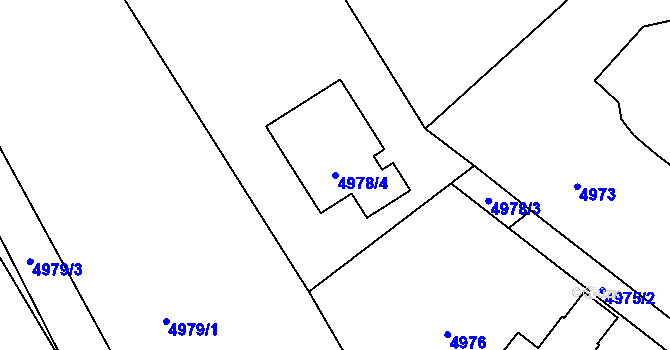Parcela st. 4978/4 v KÚ Lískovec u Frýdku-Místku, Katastrální mapa
