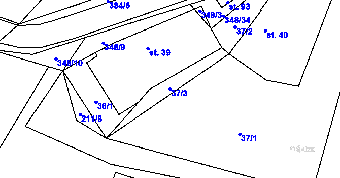 Parcela st. 37/3 v KÚ Lískovice u Ostroměře, Katastrální mapa