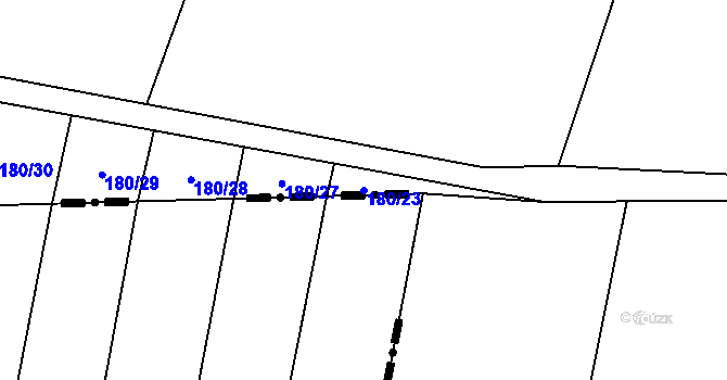 Parcela st. 180/23 v KÚ Lískovice u Ostroměře, Katastrální mapa