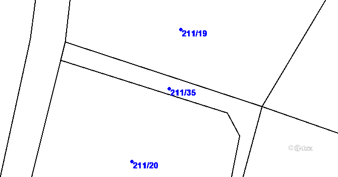 Parcela st. 211/35 v KÚ Lískovice u Ostroměře, Katastrální mapa
