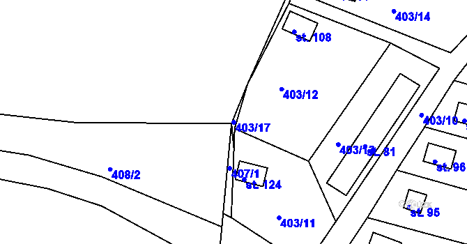 Parcela st. 403/17 v KÚ Líský, Katastrální mapa