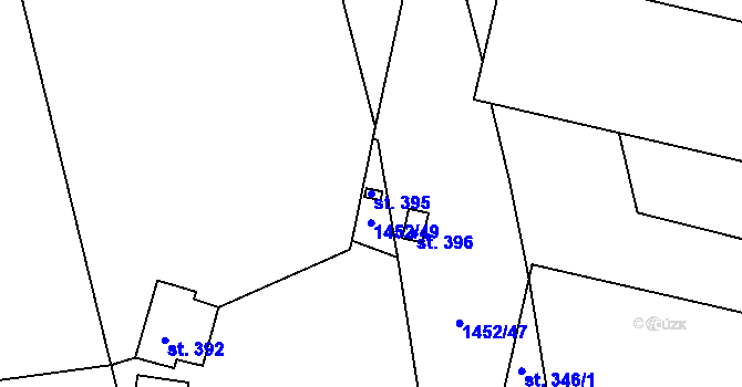 Parcela st. 395 v KÚ Lišany u Rakovníka, Katastrální mapa