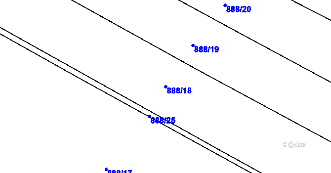 Parcela st. 888/18 v KÚ Lišany u Rakovníka, Katastrální mapa