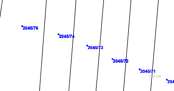Parcela st. 2045/73 v KÚ Lišany u Rakovníka, Katastrální mapa