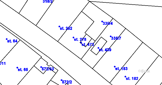 Parcela st. 473 v KÚ Lišany u Rakovníka, Katastrální mapa