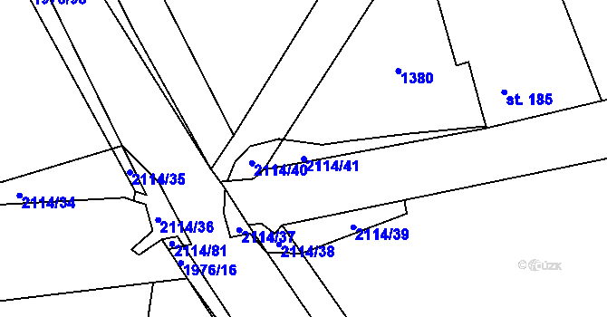 Parcela st. 2114/41 v KÚ Lišany u Rakovníka, Katastrální mapa