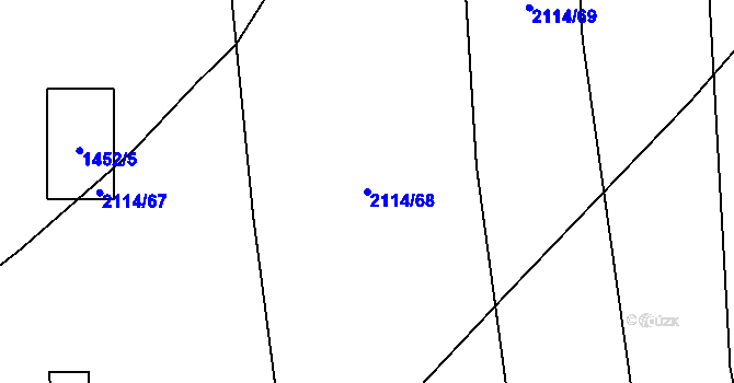 Parcela st. 2114/68 v KÚ Lišany u Rakovníka, Katastrální mapa