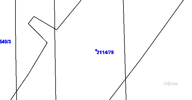 Parcela st. 2114/78 v KÚ Lišany u Rakovníka, Katastrální mapa