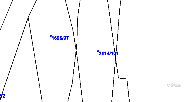 Parcela st. 2114/101 v KÚ Lišany u Rakovníka, Katastrální mapa