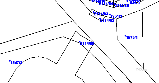 Parcela st. 2114/80 v KÚ Lišany u Rakovníka, Katastrální mapa