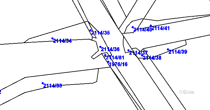 Parcela st. 2114/81 v KÚ Lišany u Rakovníka, Katastrální mapa