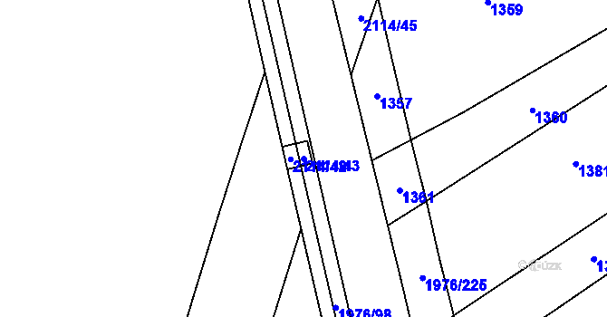 Parcela st. 2114/43 v KÚ Lišany u Rakovníka, Katastrální mapa