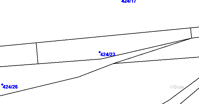 Parcela st. 424/23 v KÚ Dolejší Hůrky, Katastrální mapa