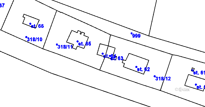 Parcela st. 64 v KÚ Levonice, Katastrální mapa
