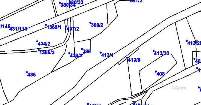 Parcela st. 413/1 v KÚ Lišany u Žatce, Katastrální mapa
