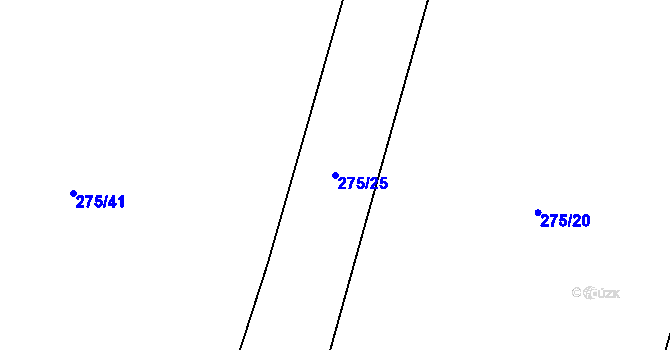Parcela st. 275/25 v KÚ Lišany u Žatce, Katastrální mapa