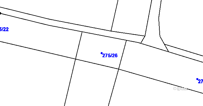 Parcela st. 275/26 v KÚ Lišany u Žatce, Katastrální mapa
