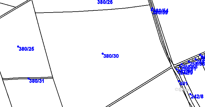 Parcela st. 380/30 v KÚ Lišany u Žatce, Katastrální mapa