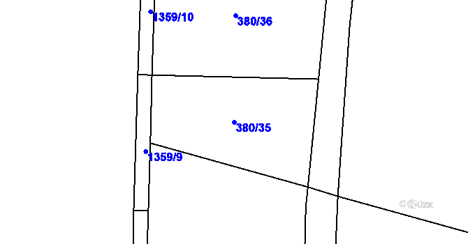 Parcela st. 380/35 v KÚ Lišany u Žatce, Katastrální mapa