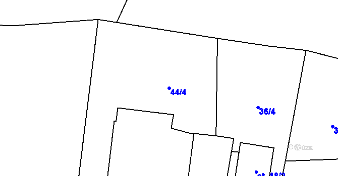 Parcela st. 44/4 v KÚ Lišice, Katastrální mapa