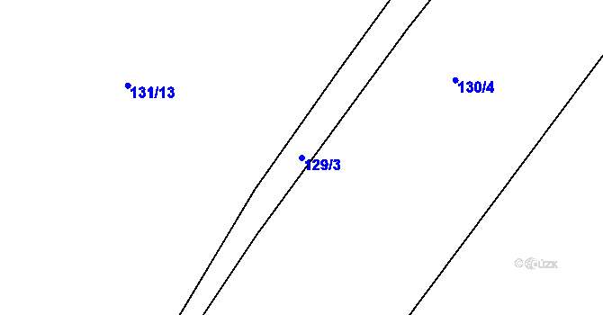 Parcela st. 129/3 v KÚ Lišice, Katastrální mapa